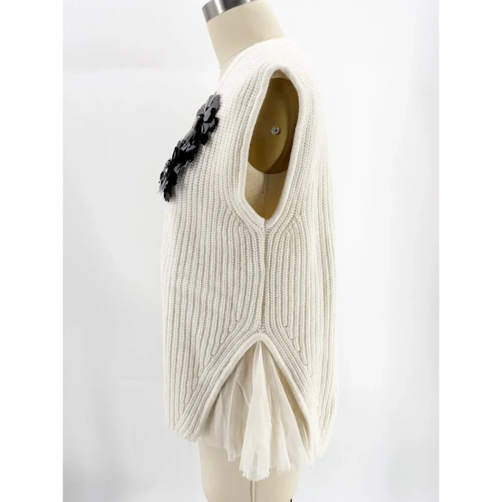 CO|TE Knit Sweater Vest Ribbed Design w/ Decorative Applique M - Picture 5 of 10